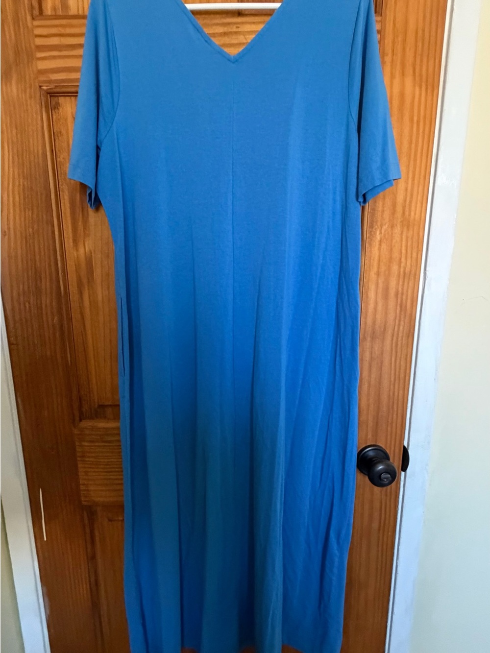 J.Jill Relaxed Blue Elbow-Sleeve Maxi Dress - Picture 4 of 9